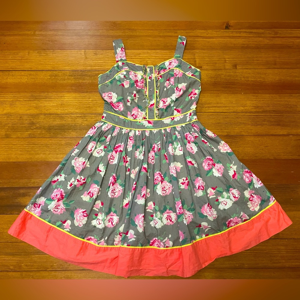 Johnnie B Charming Floral Dress in Pink and Green Size 11-12 Years